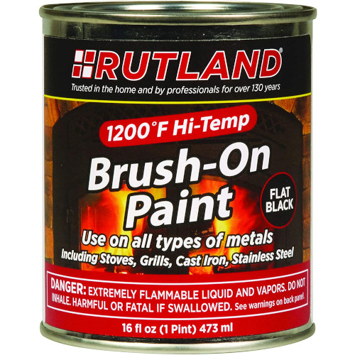 Rutland Products Best Wood Stove Paint 1200-Degree F Brush-On Flat Paint, 16 Fluid Ounce, Black, Fl Oz (Pack of 1) review