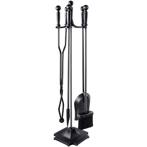 WBHome Fireplace Tools Set 5 Pieces Wrought Iron Fireset Fire Pit