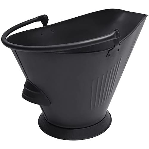 Amagabeli Bucket for Fireplace Hot Ashes Carrier Container Black