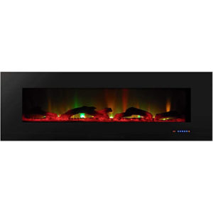 Touchstone ValueLine 60" 10-Color, in-Wall Recessed, Electric Fireplace, 60 Inch Wide, Logset & Crystal, 1200W Heat (Black)