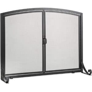 Plow & Hearth Arched Top Flat Guard Fireplace Screen with Doors