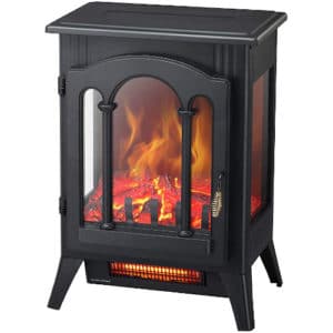 Kismile 3D Infrared Electric Fireplace Stove, Freestanding Fireplace Heater With Realistic Flame Effects