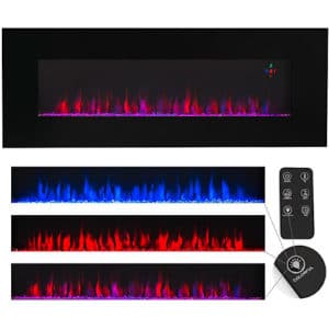 XtremepowerUS Allure Linear Wall Mount Smokeless Electric Fireplace 50-inch Wide